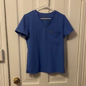 Figs Women's Short Sleeve Top in Blue